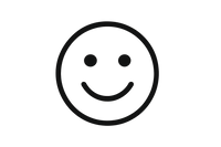 smile with eyes and good smile, transparent backround icon black